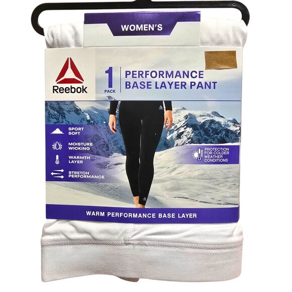Reebok Pants - Reebok Performance Base Layer Pant Warmth Layer Leggings Womens M, L, XL White